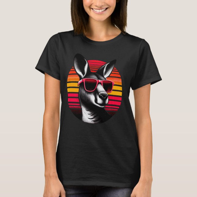 Camiseta Gafas de sol animales de la época del sol Kangaroo (Anverso)