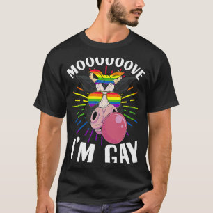 Camiseta Gafas de sol arcoiris del orgullo gay de la vaca L
