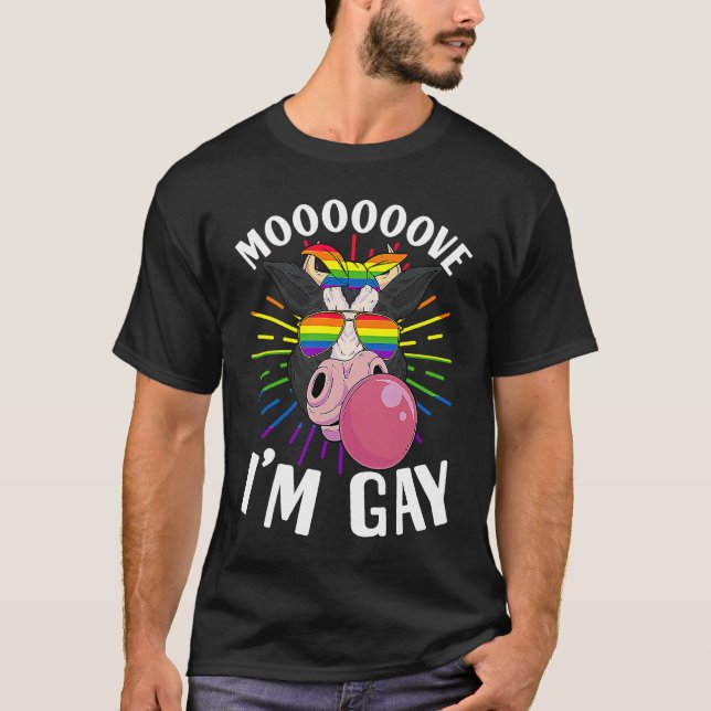 Camiseta Gafas de sol arcoíris Orgullo de Vaca LGBTQ (Anverso)