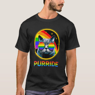 Camiseta Gafas de sol arcoíris Orgullo Gay Gato LGBQ LGB