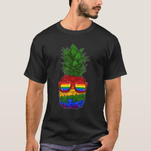 Camiseta Gafas de sol arcoiris Pinapple Prid gay LGBQ Hawai