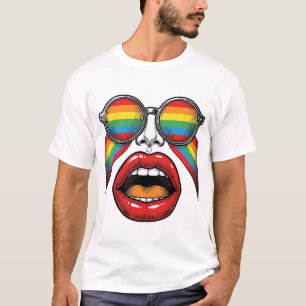 Camiseta Gafas de sol arcoíris retro diseño vectorial de la