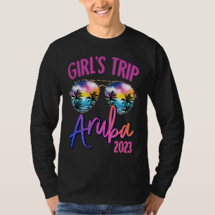 Camiseta Gafas de sol Aruba Caribe 2023 Chicas Viaje Verano