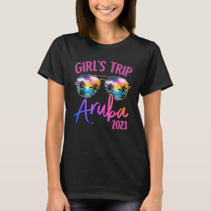 Camiseta Gafas de sol Aruba Caribe 2023 Chicas Viaje Verano