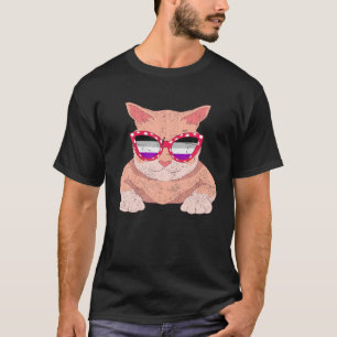 Camiseta Gafas de sol asexuales Guay Gato de orgullo gay LG