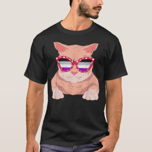 Camiseta Gafas de sol asosexuales Gato de orgullo gay LGBTQ