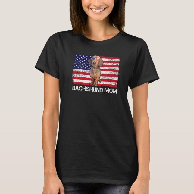 Camiseta Gafas de sol Bandera de mamá Bandera de Estados Un (Anverso)
