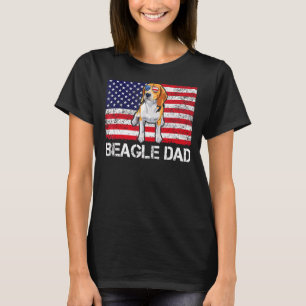 Camiseta Gafas de sol Beagle Dad Flag American Usa Dog