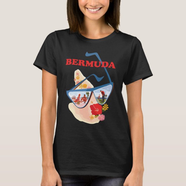 Camiseta Gafas de sol Bermudas Playa Azul Viajes (Anverso)
