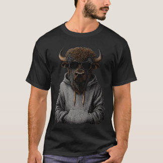 Camiseta Gafas de sol Búfalo Safari Animal Divertido