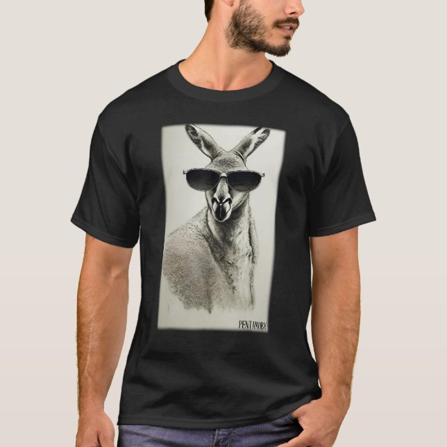 Camiseta Gafas de sol canguro zoológico animales fauna natu (Anverso)