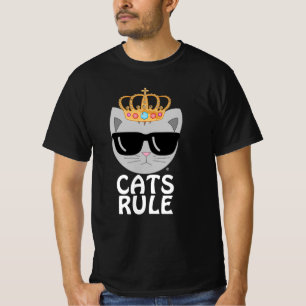 Camiseta Gafas de sol CATS RULE Gatito con Corona con Joyas