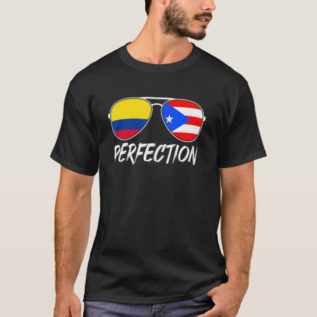 Camiseta Gafas de sol colombianas más puertorriqueñas (Anverso)