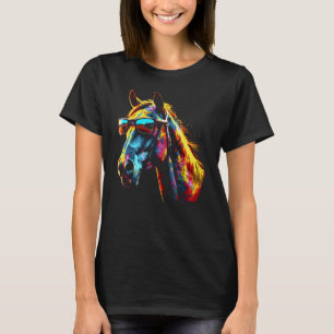 Camiseta Gafas de sol coloridas de arte de caballos - Cabal
