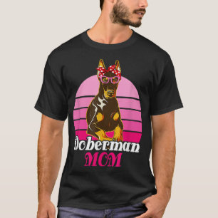 Camiseta Gafas de sol con bandana Doberman Mamá Amante de l