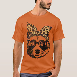 Camiseta Gafas de sol con cara de mamá osa estampado de leo