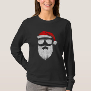 Camiseta Gafas de sol con cara de Papá Noel con sombrero ba
