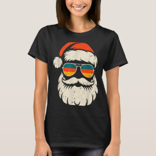 Camiseta Gafas de sol con cara de Santa retro divertida Nav
