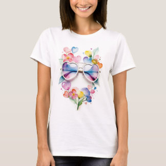 Camiseta Gafas de sol con flores