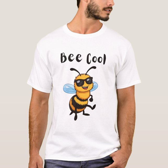 Camiseta Gafas de sol Cool Bee Insecto Divertido (Anverso)