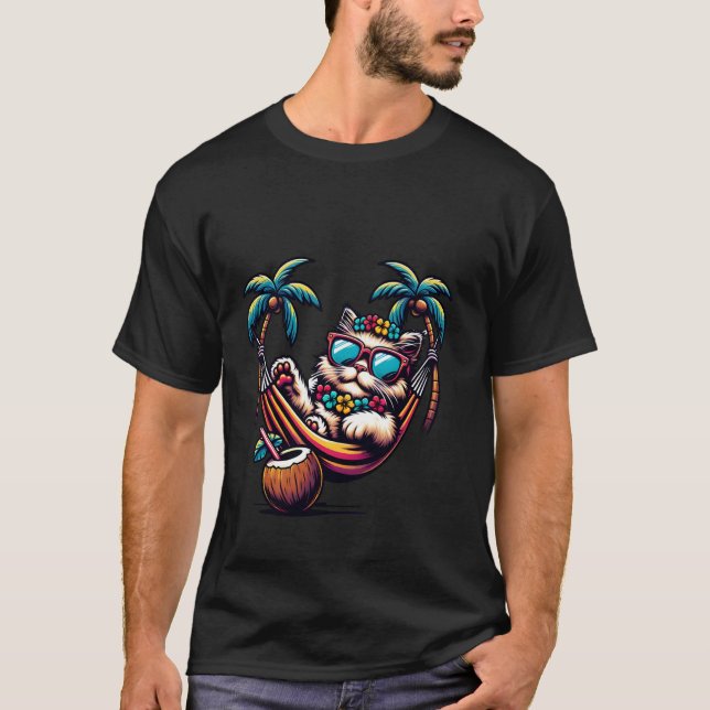 Camiseta Gafas de sol Cool Cat Hamaca (Anverso)