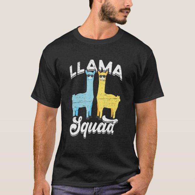 Camiseta Gafas de sol Cool Llama Squad (Anverso)