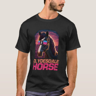 Camiseta Gafas de sol Cool Retro Sunset Clydesdale Horse
