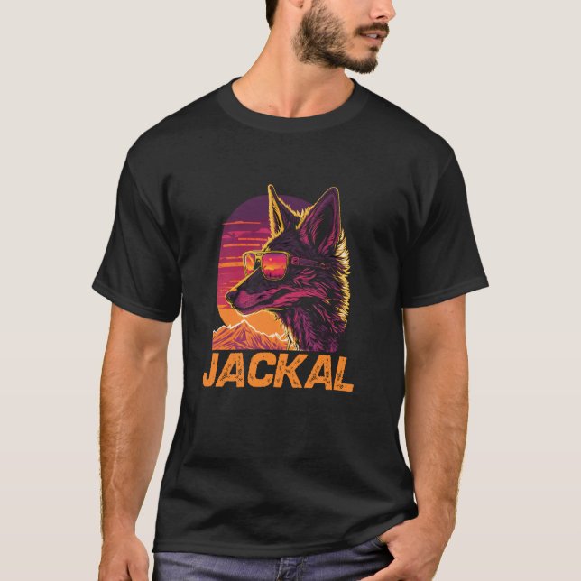Camiseta Gafas de sol Cool Retro Sunset Jackal (Anverso)