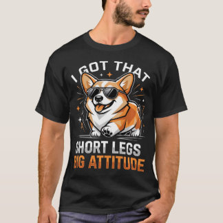 Camiseta Gafas de sol Corgi Cool de Piernas Cortas con Gran