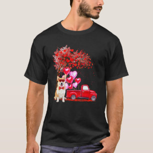 Camiseta Gafas de sol Corgi Corazones Árbol Camioneta Perro