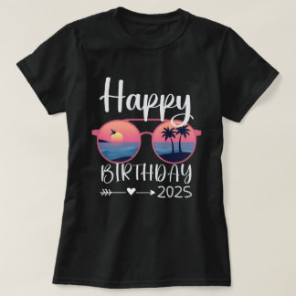 Camiseta Gafas de sol cruzadas de cumpleaños para familias