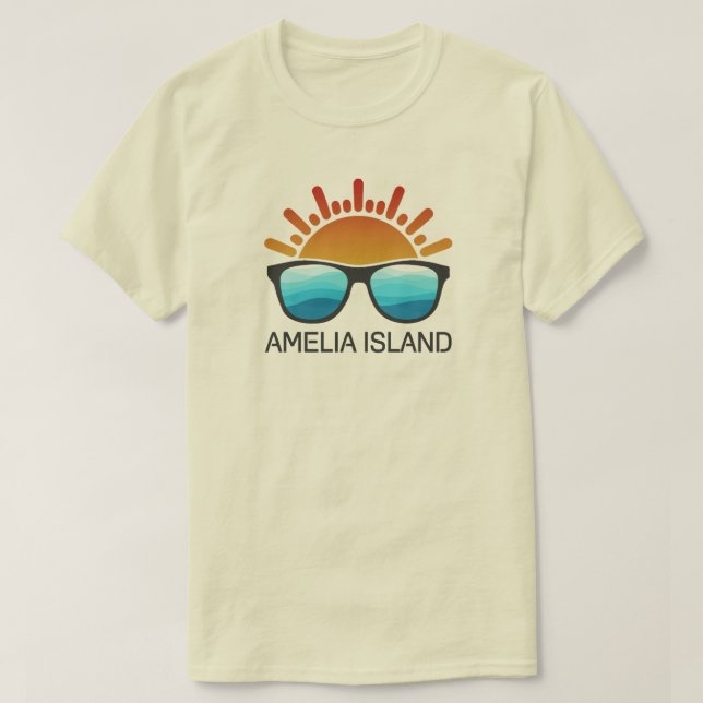 Camiseta Gafas de sol de Amelia Island Florida (Diseño del anverso)