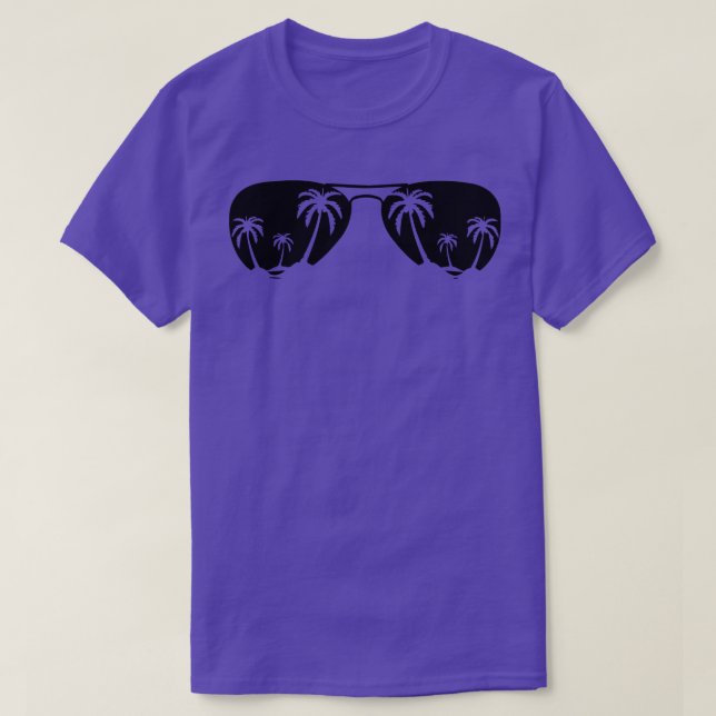 Camiseta Gafas de sol de árbol de palmas (Diseño del anverso)