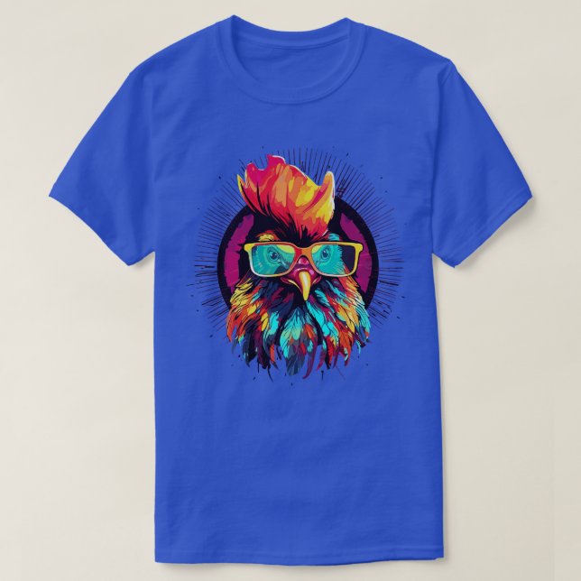 Camiseta Gafas de sol de arte Regalos de pollo Gracioso (Diseño del anverso)