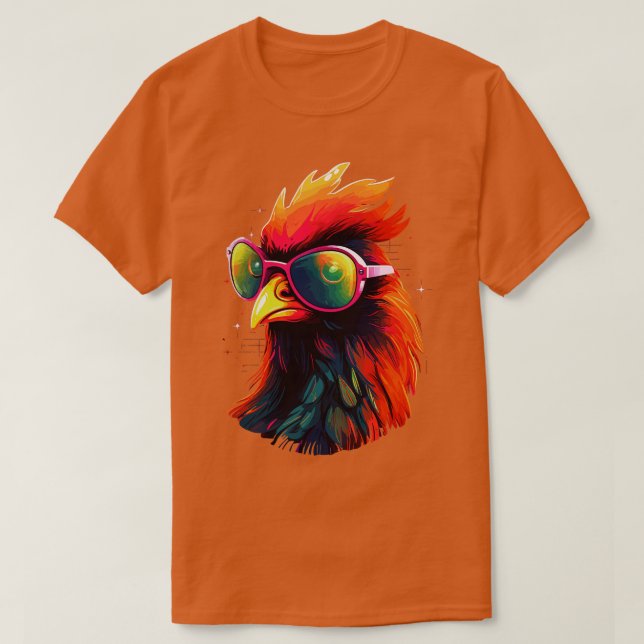 Camiseta Gafas de sol de arte Regalos de pollo Gracioso 2 (Diseño del anverso)
