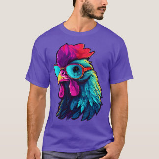 Camiseta Gafas de sol de arte Regalos de pollo Gracioso 3