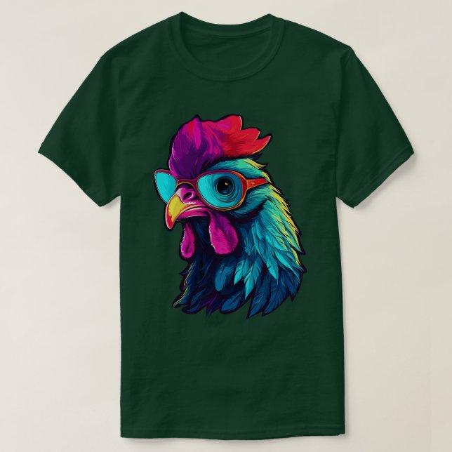 Camiseta Gafas de sol de arte Regalos de pollo Gracioso 3 (Diseño del anverso)