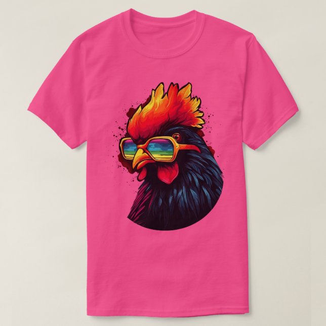 Camiseta Gafas de sol de arte Regalos de pollo Gracioso 4 (Diseño del anverso)