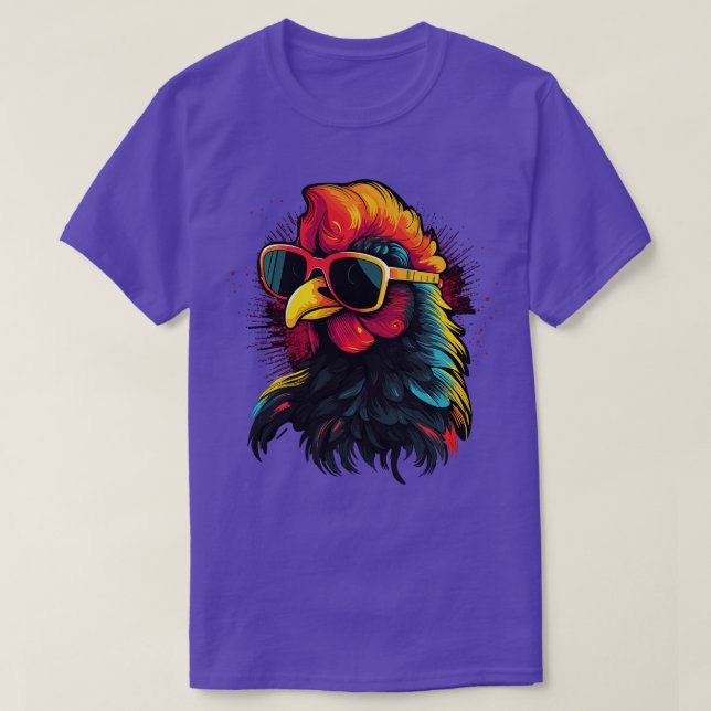 Camiseta Gafas de sol de arte Regalos de pollo Gracioso 5 (Diseño del anverso)
