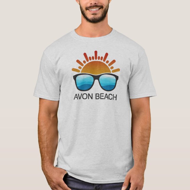 Camiseta Gafas de sol de Avon Beach North Carolina (Anverso)