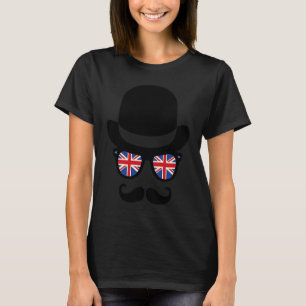 Camiseta Gafas de sol de bandera británica retro Union Jack