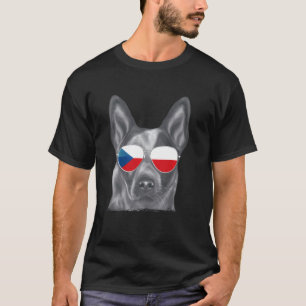Camiseta Gafas de sol de bandera checa de perro boyero aust