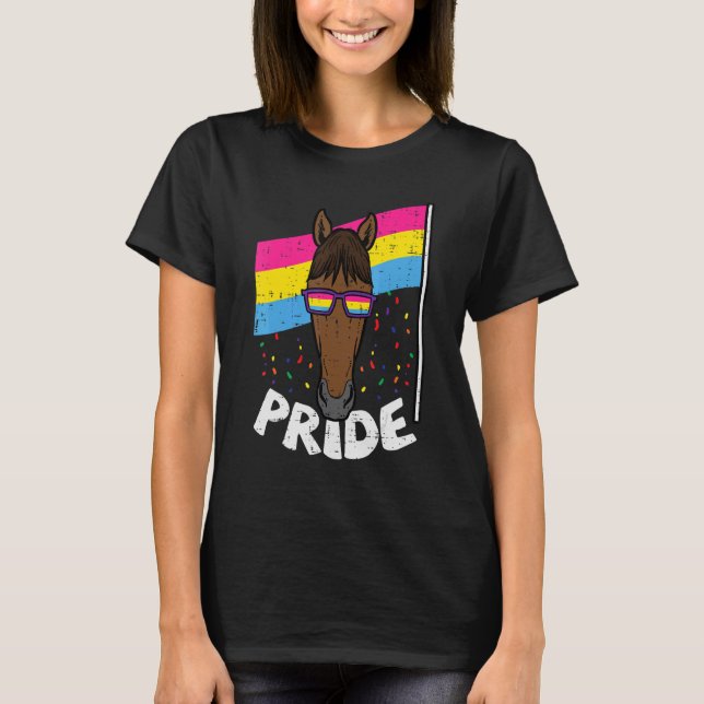 Camiseta Gafas de sol de caballo Bandera Pansexual Cosas de (Anverso)