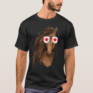 Camiseta Gafas de sol de caballo de hoja de arce canadiense