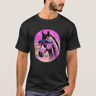 Camiseta Gafas de sol de caballo Retro Synthwave a caballo