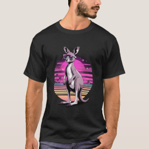 Camiseta Gafas de sol de canguro retro synthwave canguro