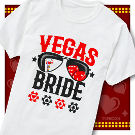 Camiseta Gafas de sol de cartas de casino para la novia de