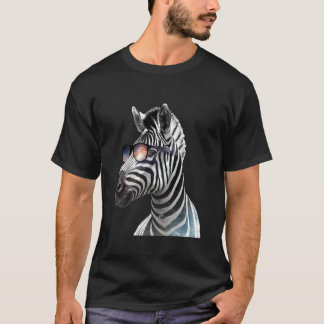 Camiseta Gafas de sol de cebra Arte Amante de animales afri