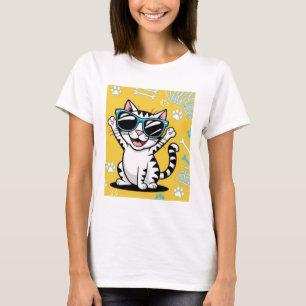Camiseta Gafas de sol de chiste de gatito lindo