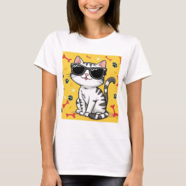 Camiseta Gafas de sol de chiste de gatito lindo